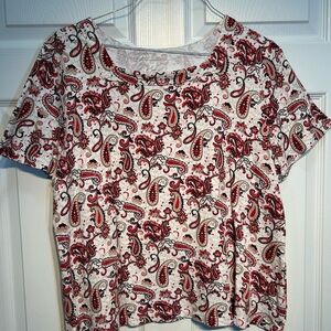 Kim Rogers 100% Cotton Square Neck Top Size 1X
